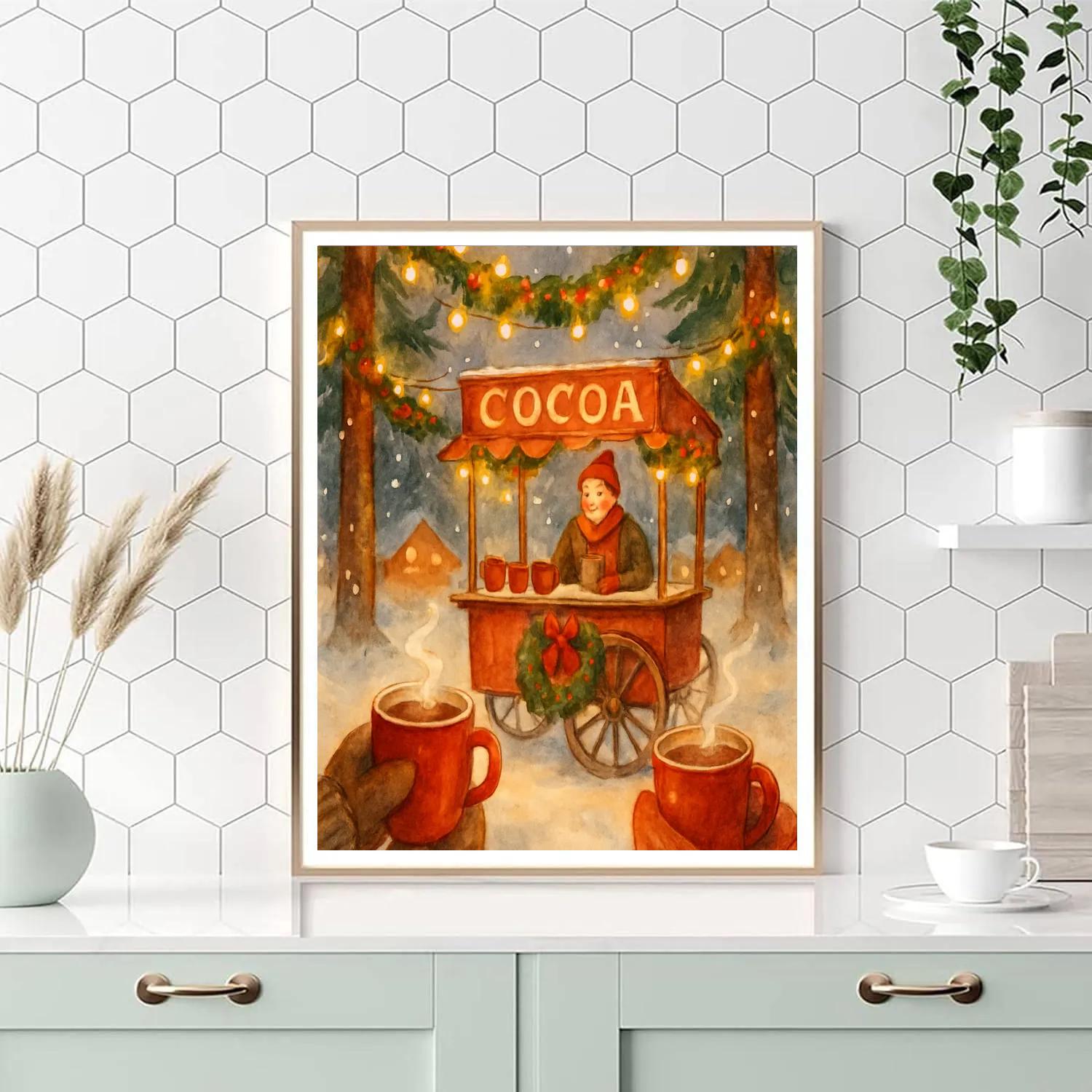 Cocoa Cart By The Pines paint by numbers