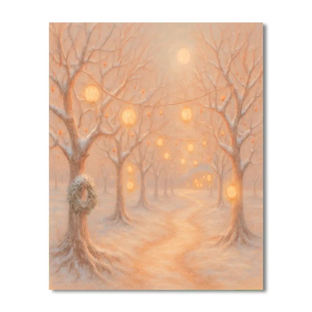 Frosted Orchard Lanterns Paint by numbers kits