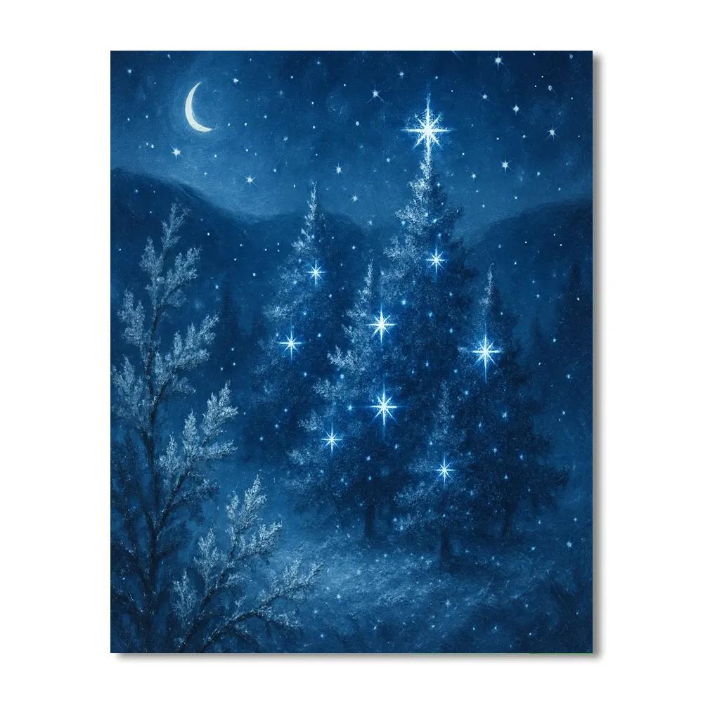Sapphire Star Tree Garden Paint by numbers art