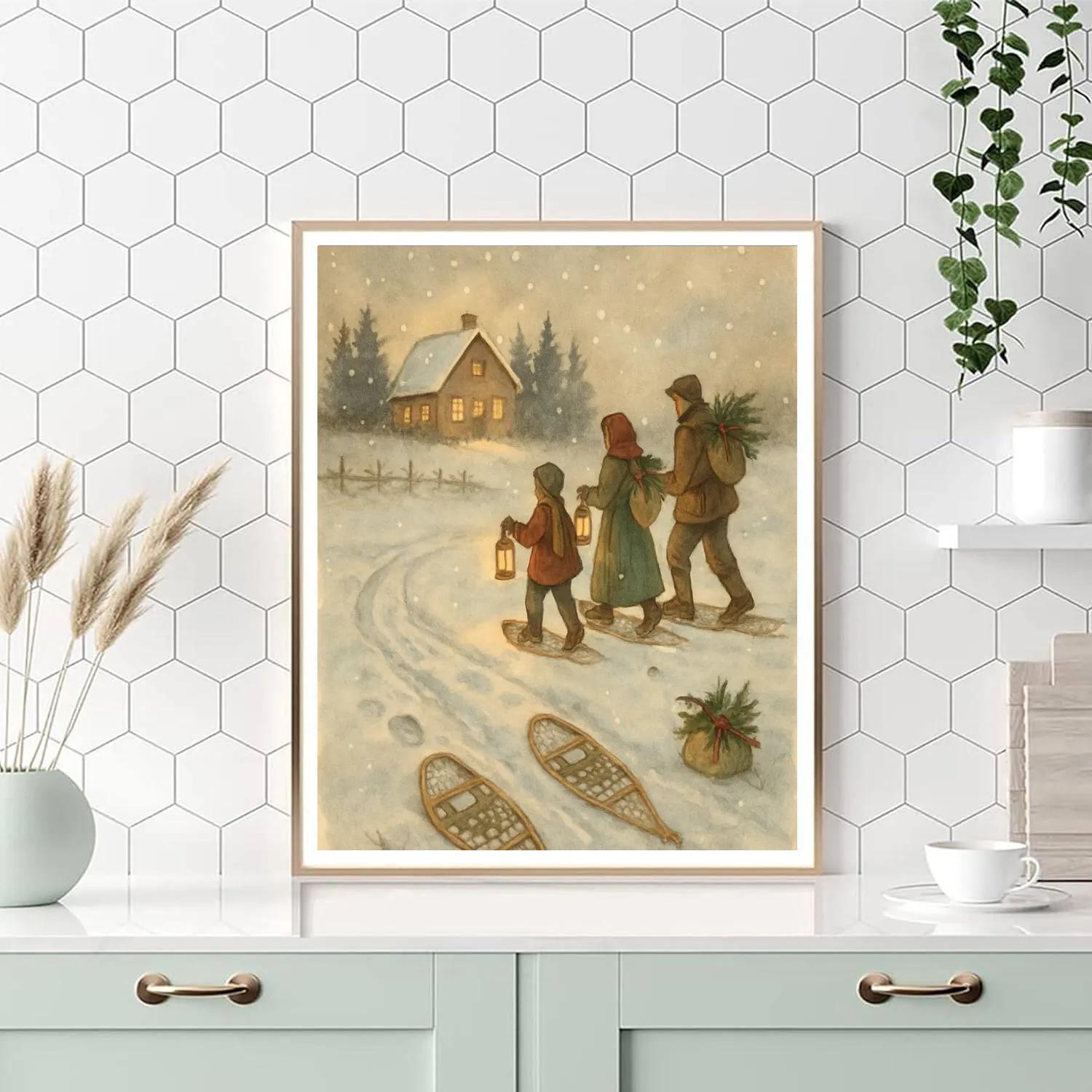 Snowshoe Lantern Expedition Number painting