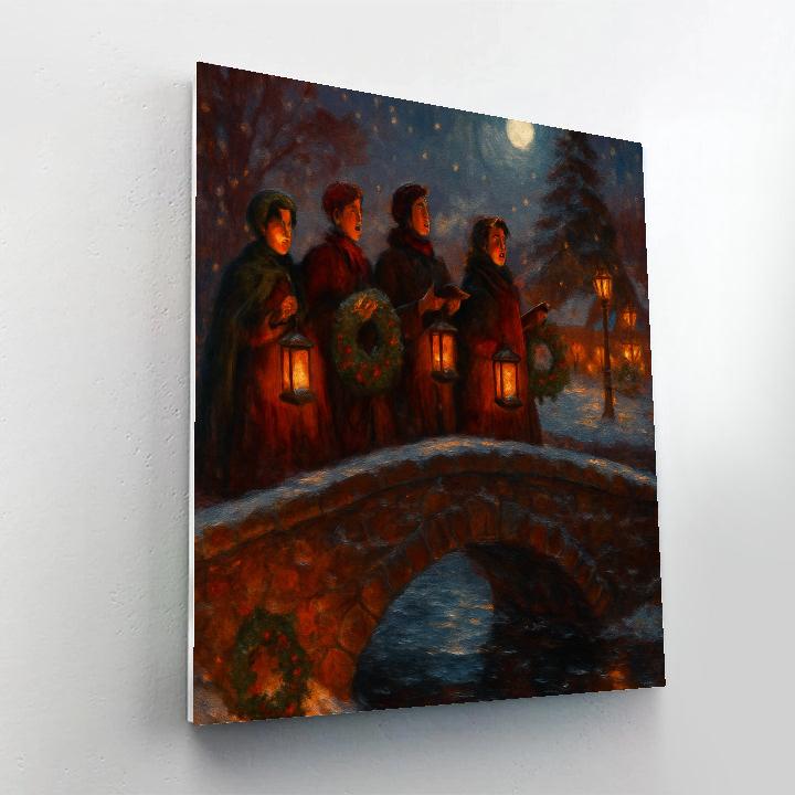 Frosted Bridge Carol Lanterns Number painting