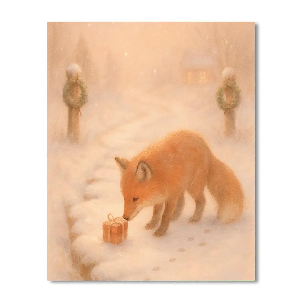 Frosty Fox Gift Trail DIY paint by numbers