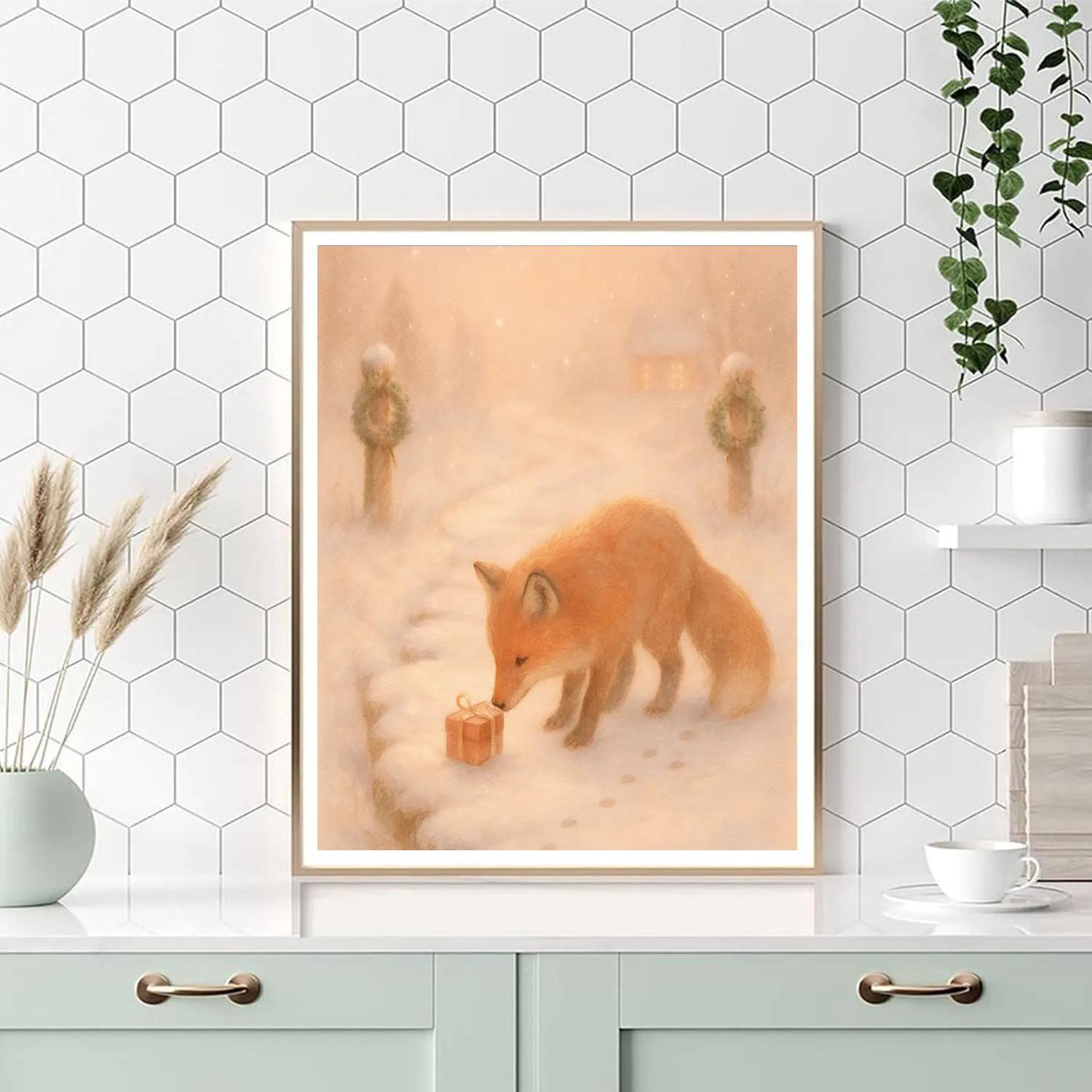 Frosty Fox Gift Trail DIY paint by numbers