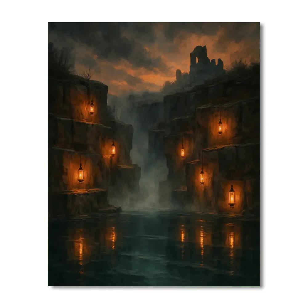 Lanterns In The Old Quarry Painting by numbers kit