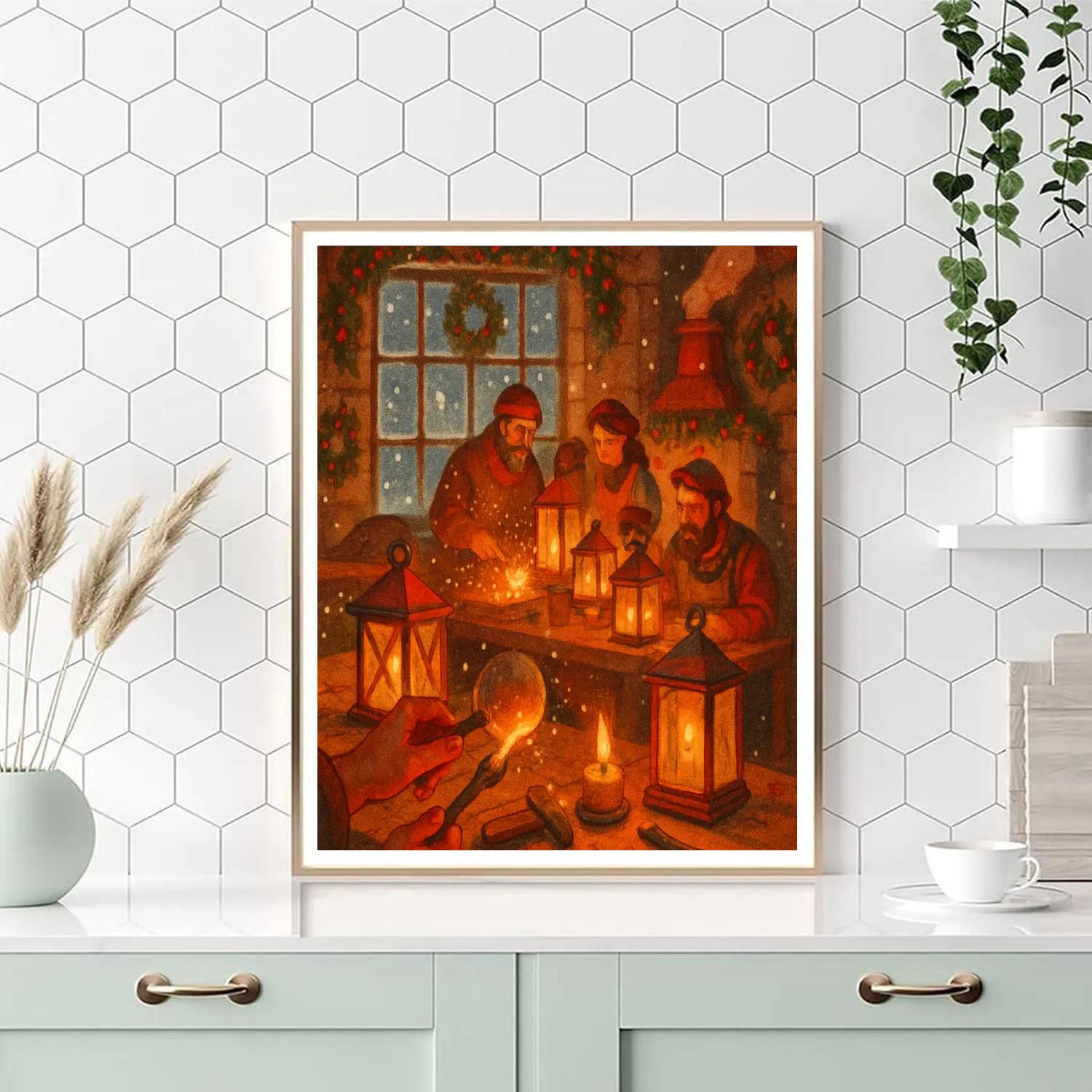 Warmth Of The Lantern Workshop Number painting