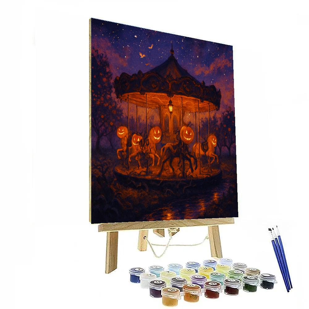 Moonlit Orchard Carousel Number painting