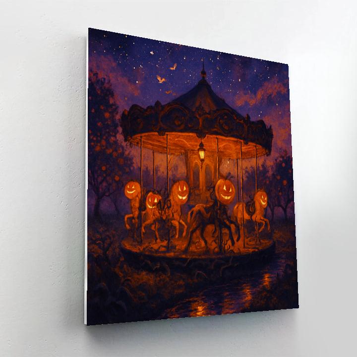 Moonlit Orchard Carousel Number painting