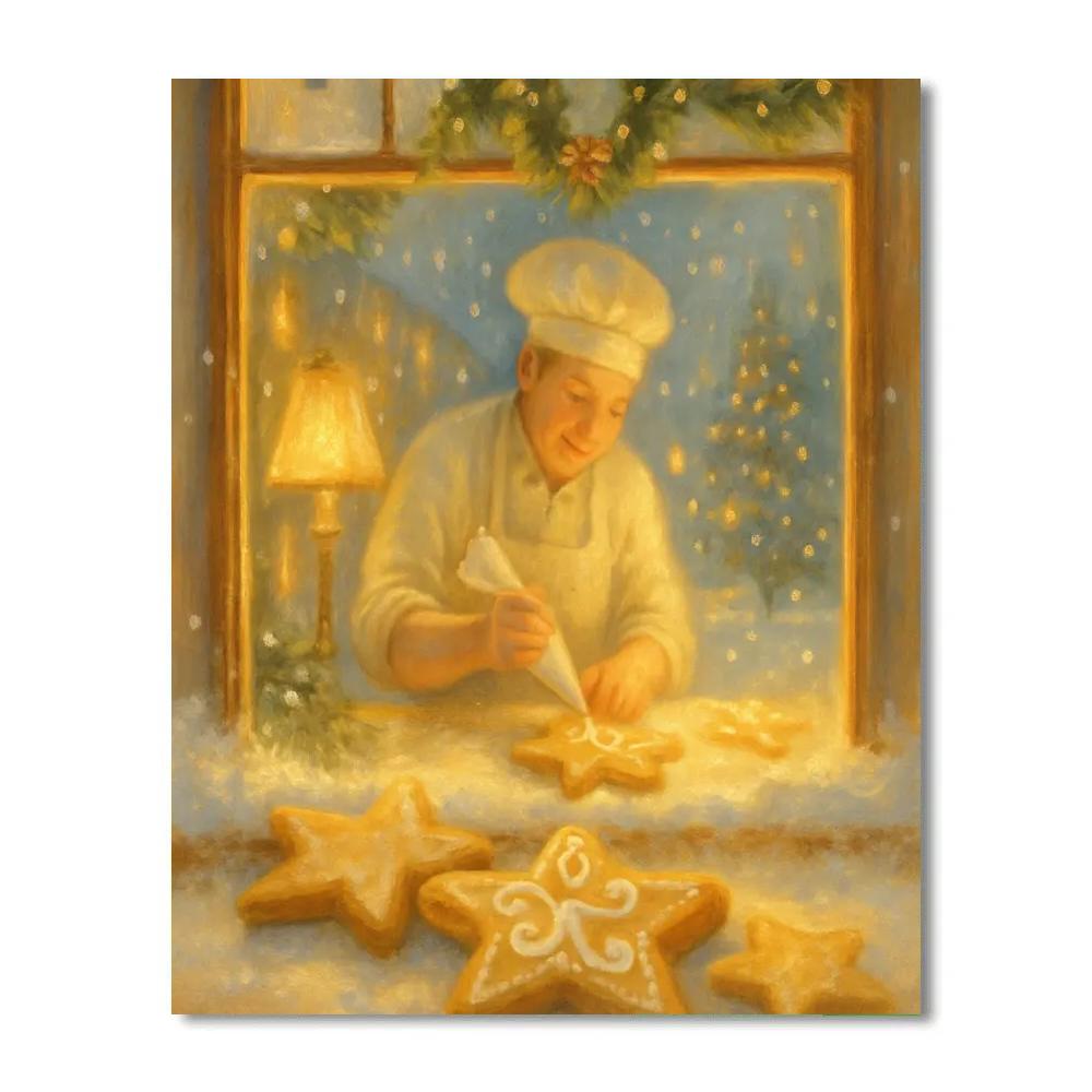 Star Baker Window Number painting