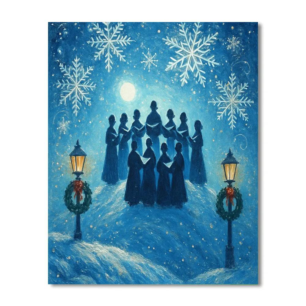 Snowflake Choir On The Hill paint by numbers