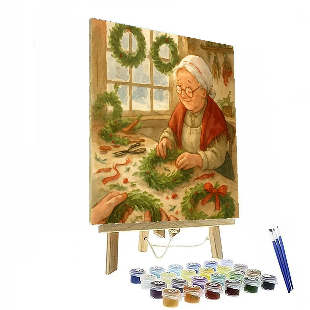 Wreath Maker Cottage Number painting