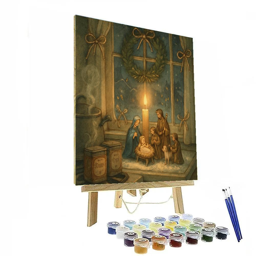 Stove Top Nativity Glow Painting by numbers kit