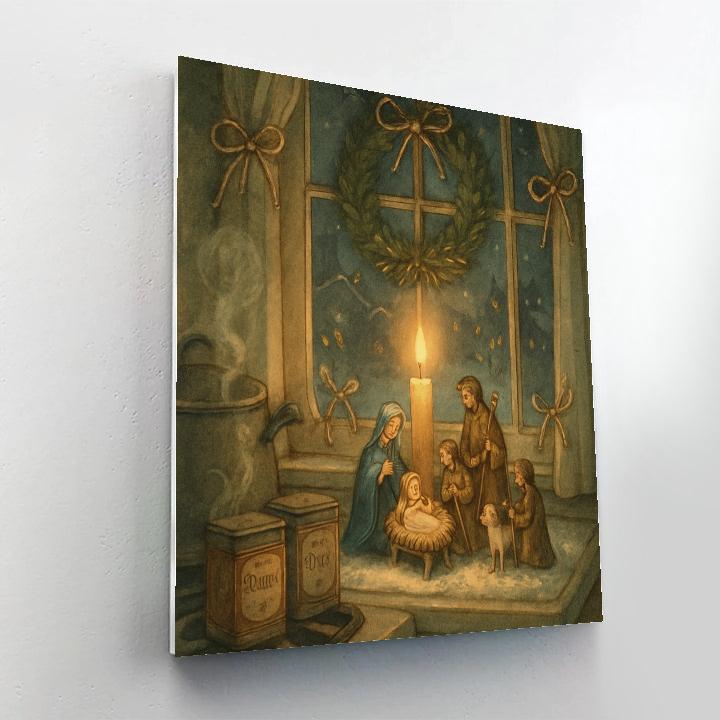 Stove Top Nativity Glow Painting by numbers kit