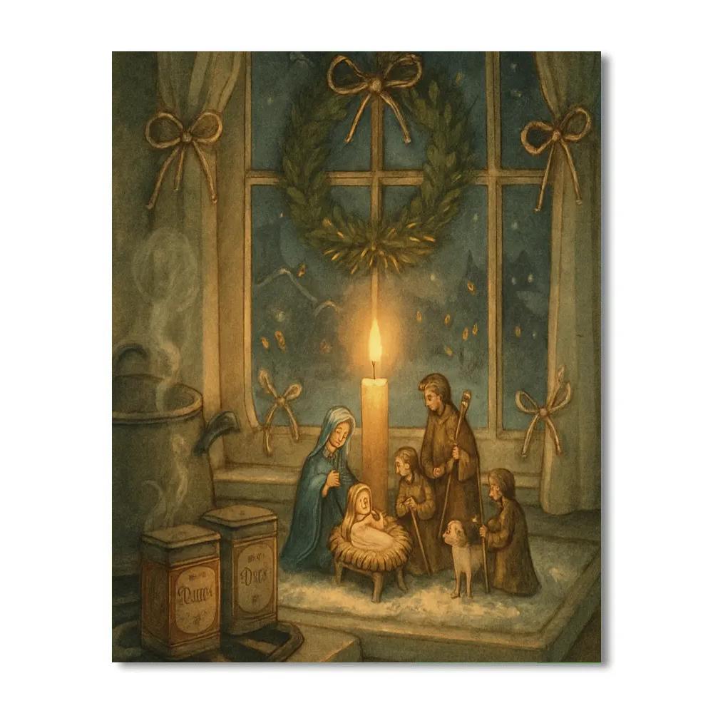 Stove Top Nativity Glow Painting by numbers kit