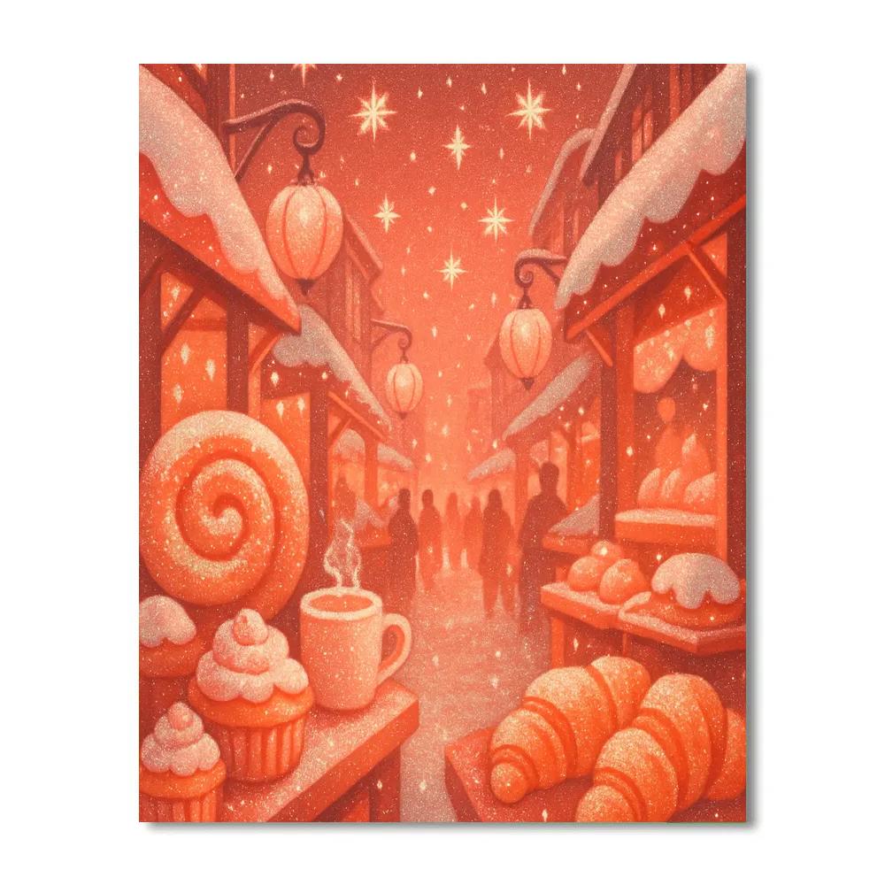 Sugar Plum Lantern Alley paint by numbers
