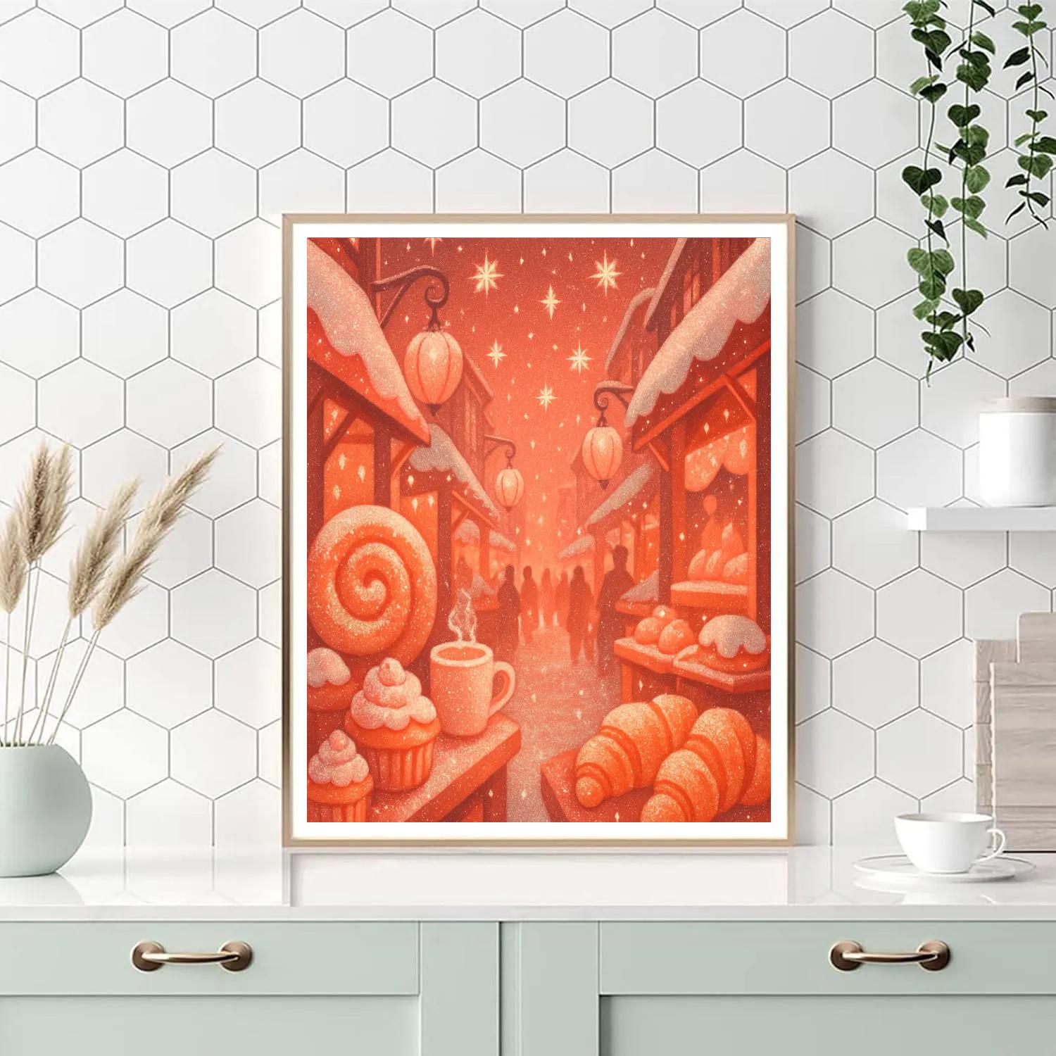 Sugar Plum Lantern Alley paint by numbers