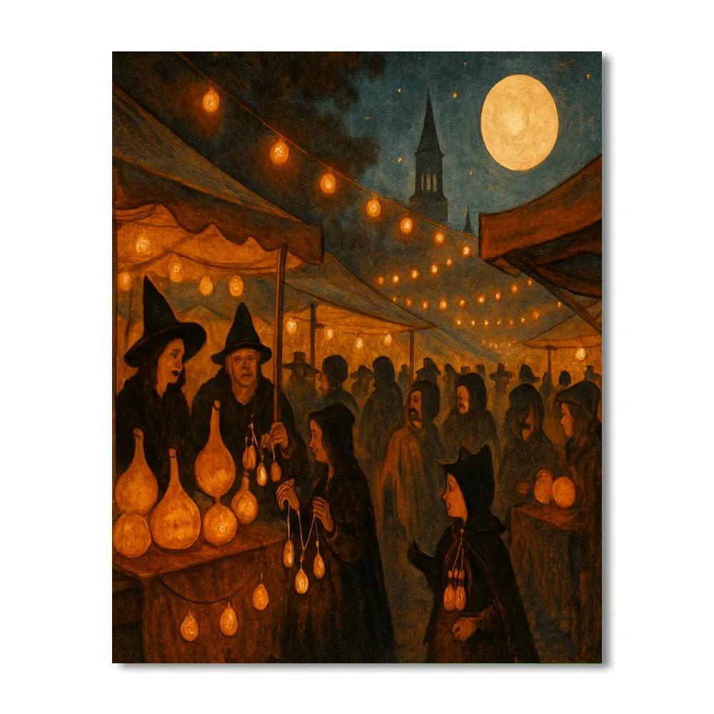 Lantern Row At Hollow Market DIY paint by numbers