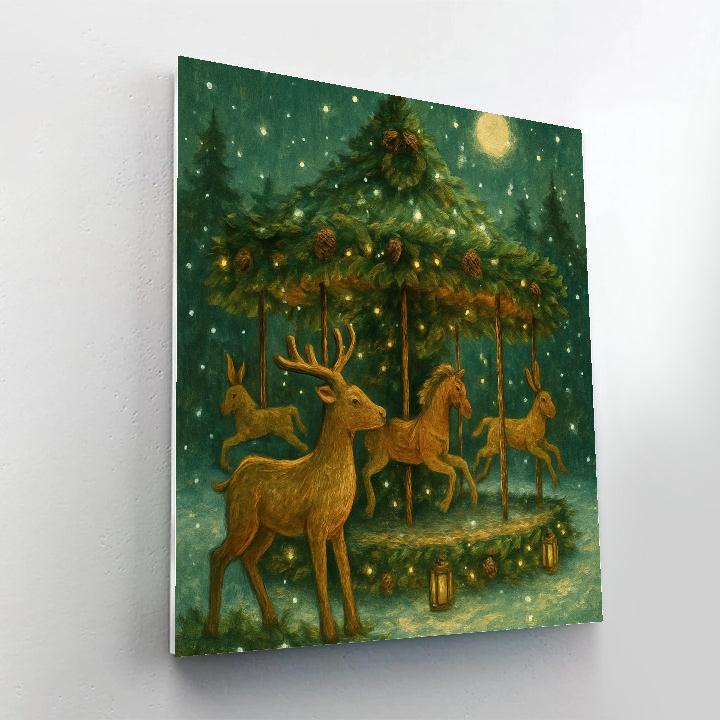 Evergreen Moonlit Carousel painting number kit