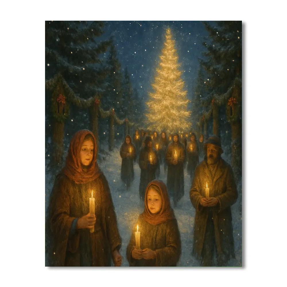 Candlelit Pinewalk Ceremony Paint by numbers kits