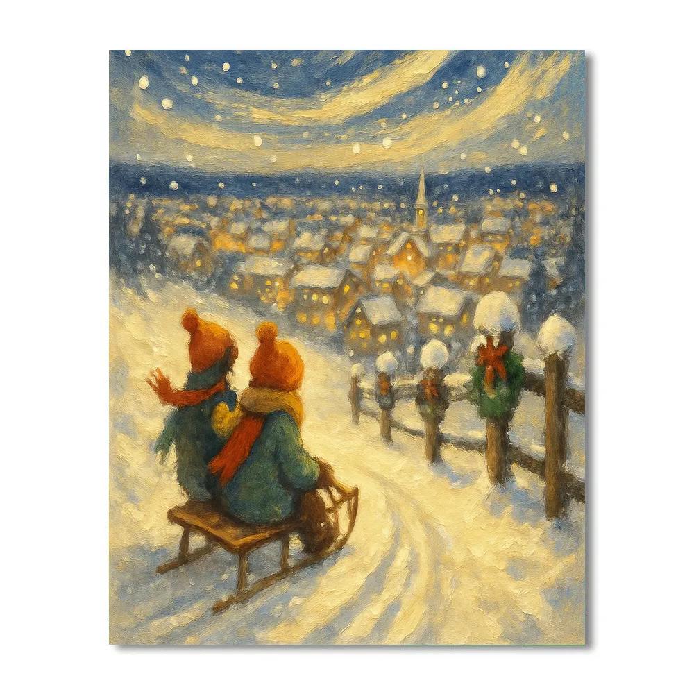 Starry Sled Ride Overlook paint by color