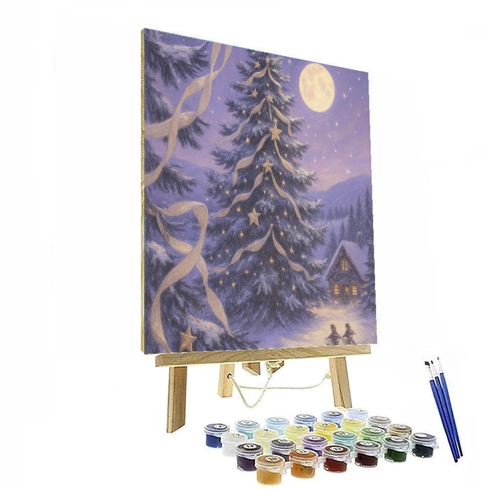 Moonlit Ribboned Pine Numbered painting kits
