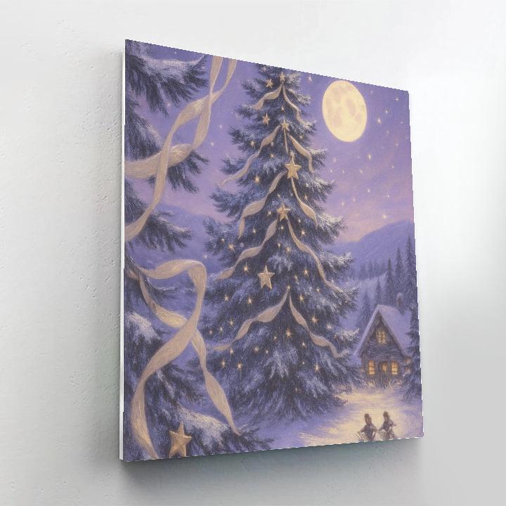 Moonlit Ribboned Pine Numbered painting kits