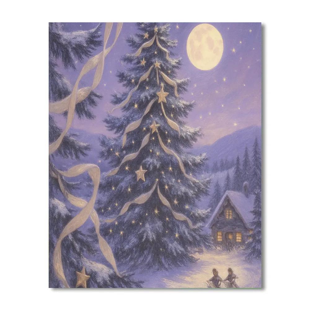 Moonlit Ribboned Pine Numbered painting kits