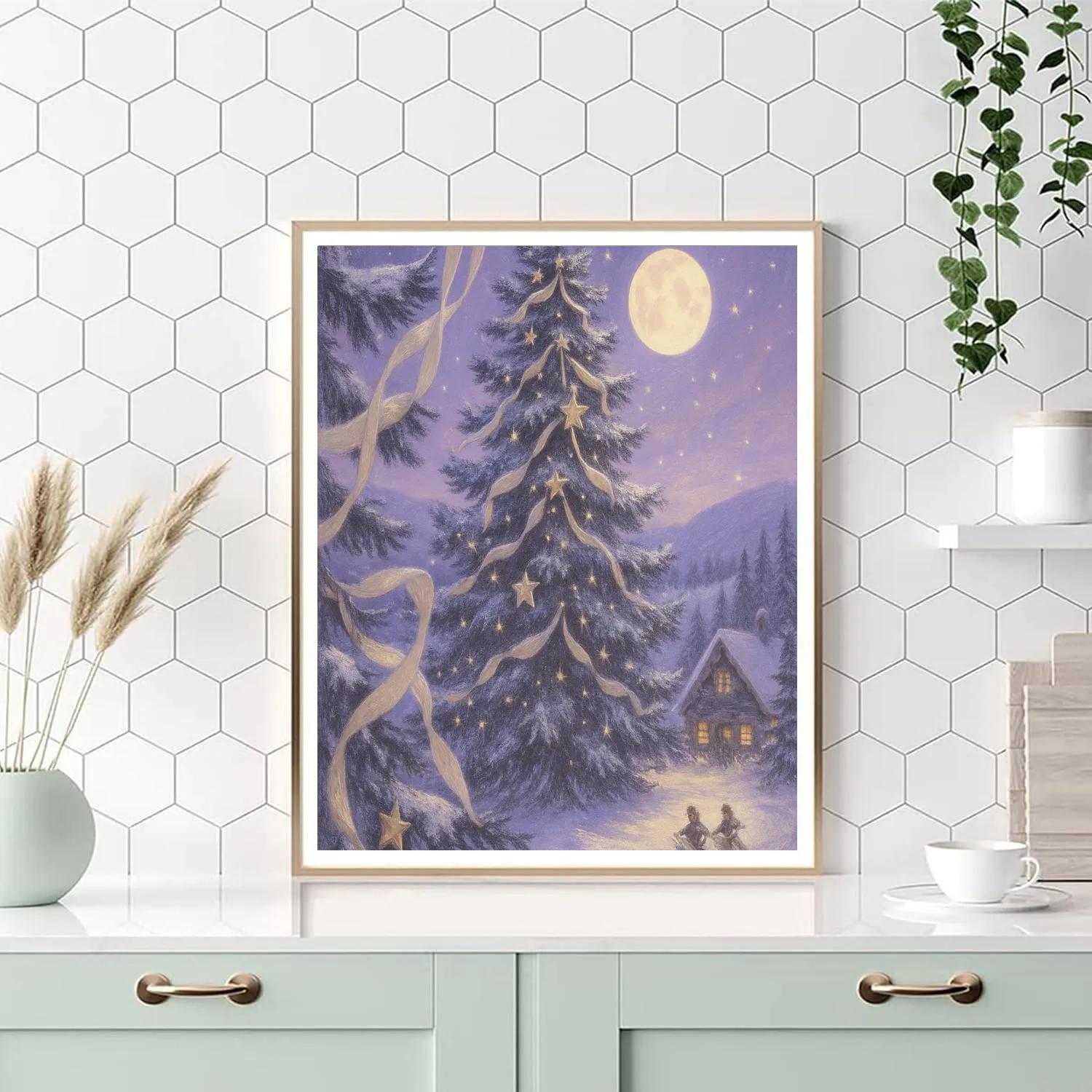 Moonlit Ribboned Pine Numbered painting kits