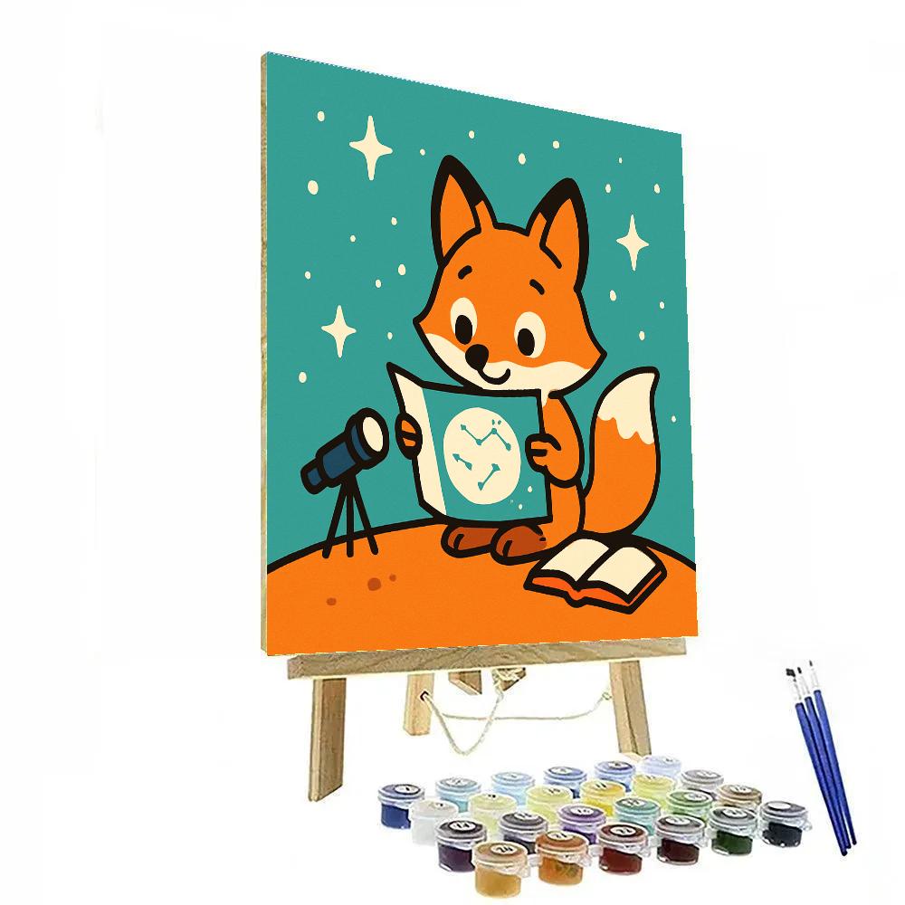 Stargazer Fox And Moon Map paint by number