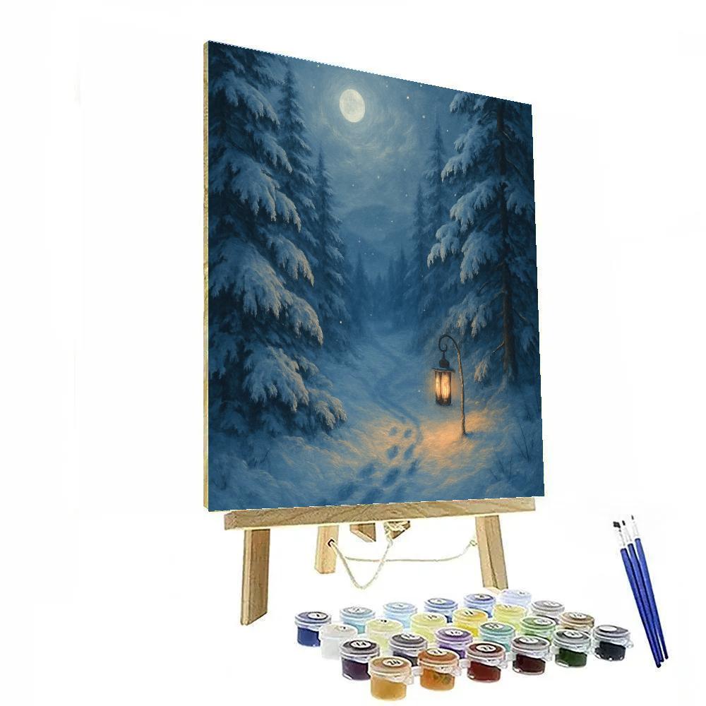 Moonlit Pine Hollow Paint by numbers art