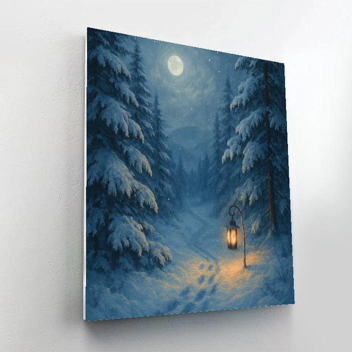 Moonlit Pine Hollow Paint by numbers art
