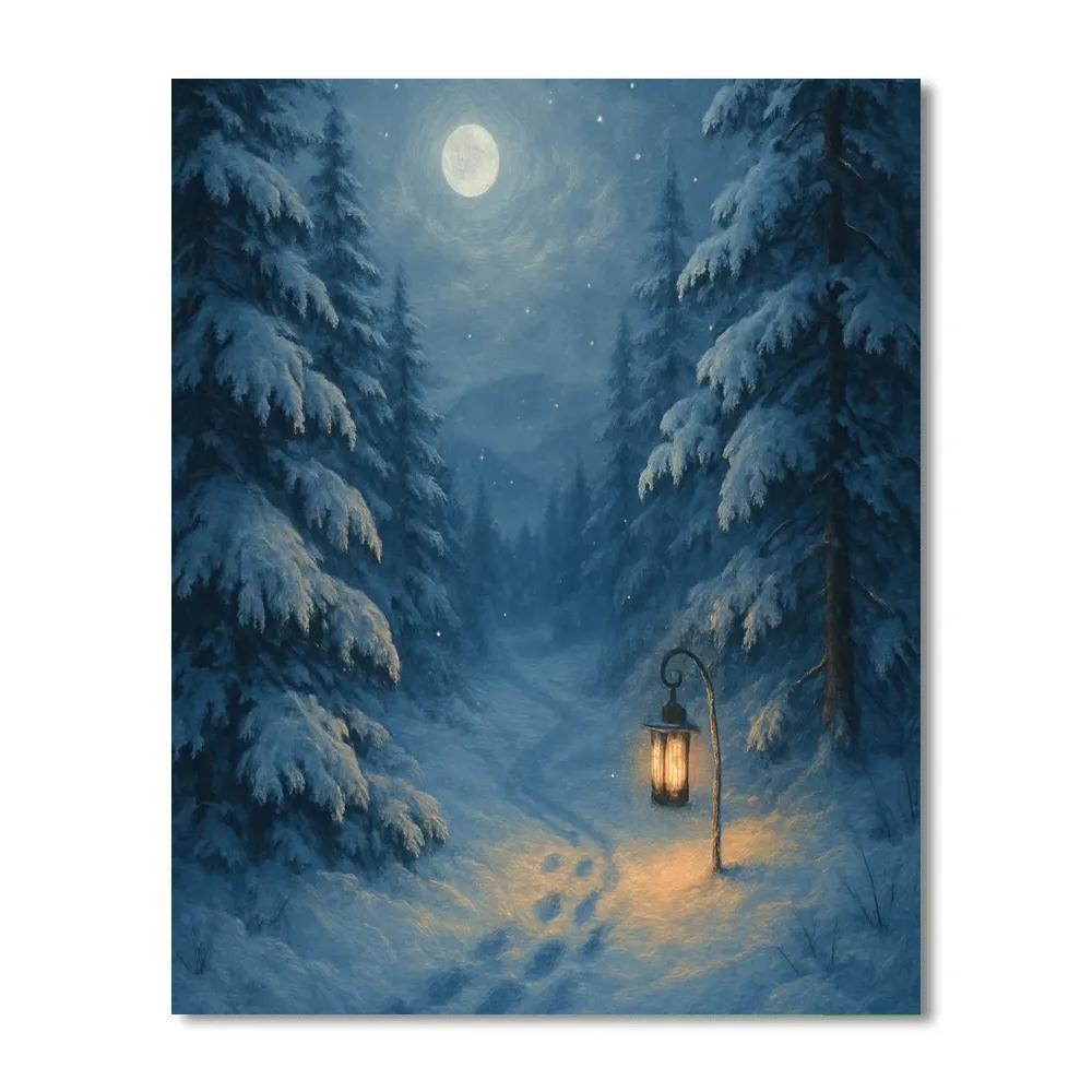 Moonlit Pine Hollow Paint by numbers art
