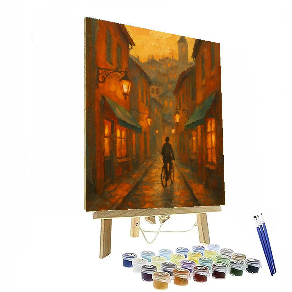 Sunset Cobblestone Lanterns paint by numbers