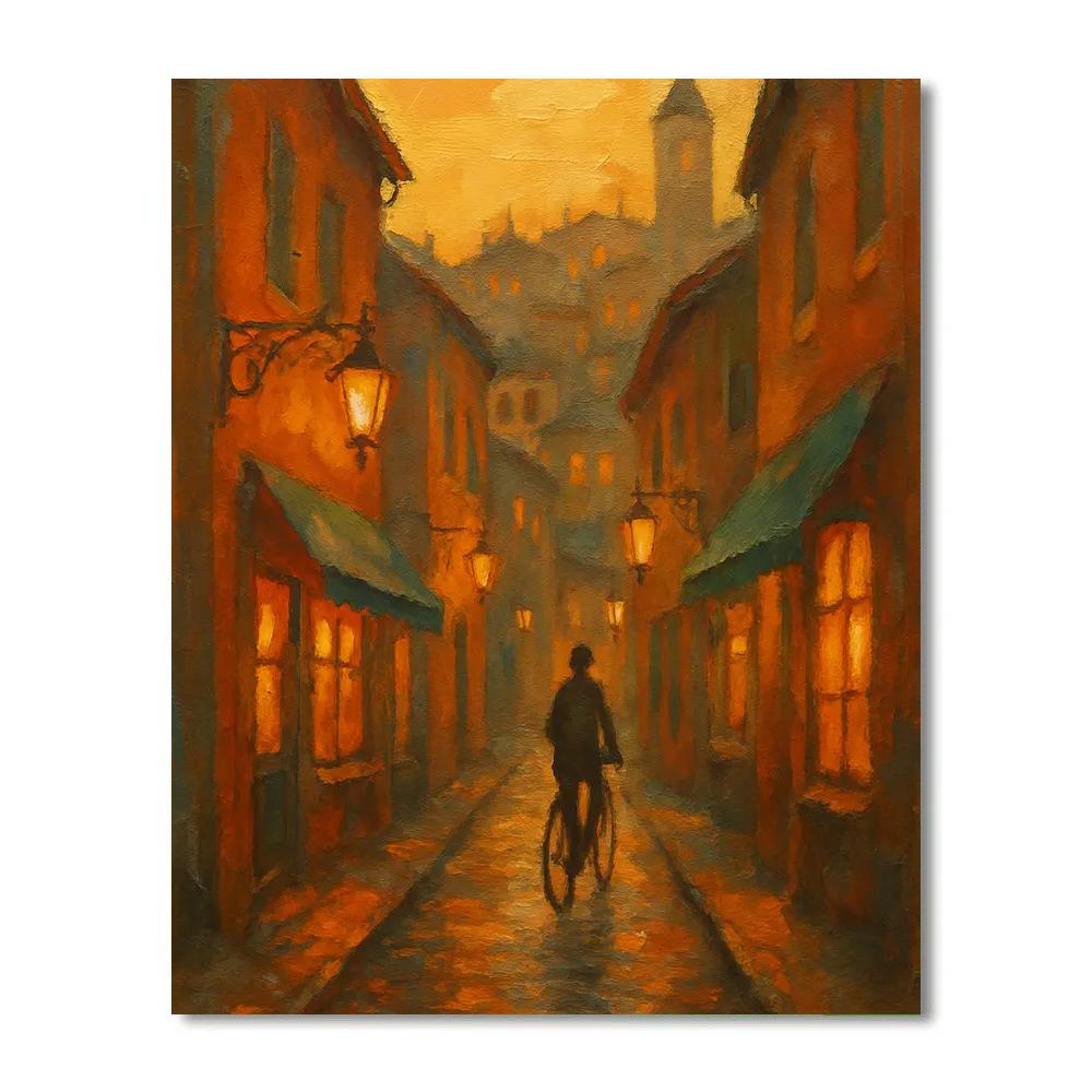 Sunset Cobblestone Lanterns paint by numbers
