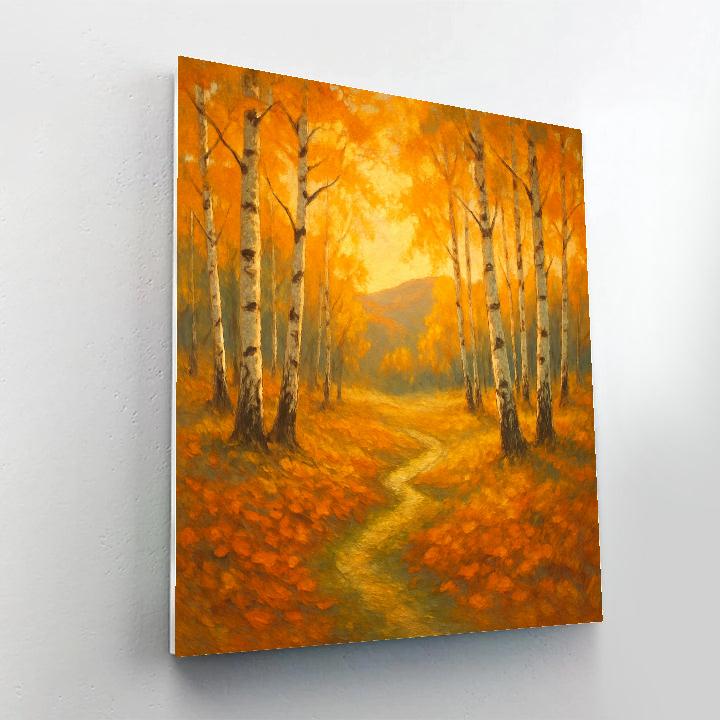Golden Birch Hollow painting number kit