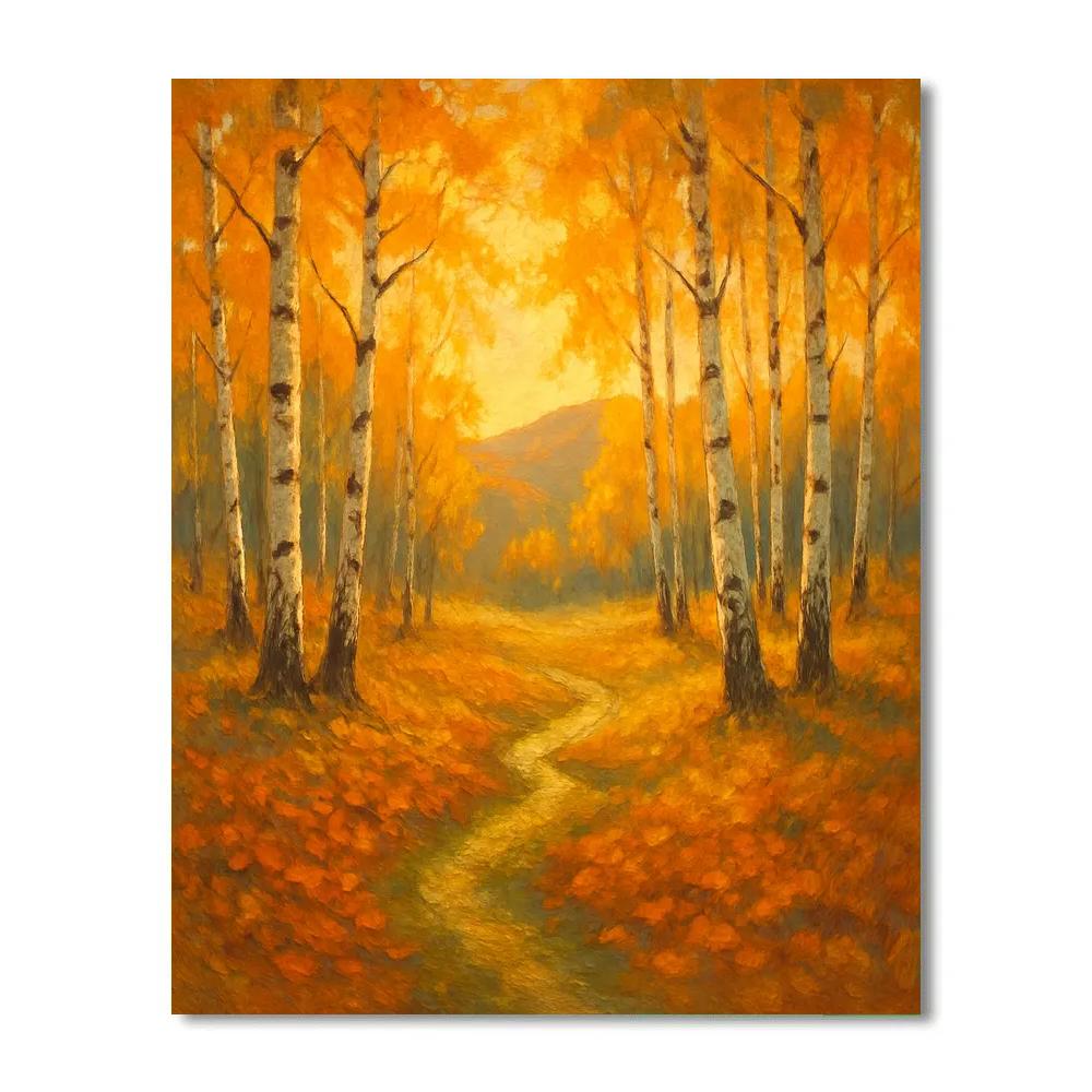 Golden Birch Hollow painting number kit