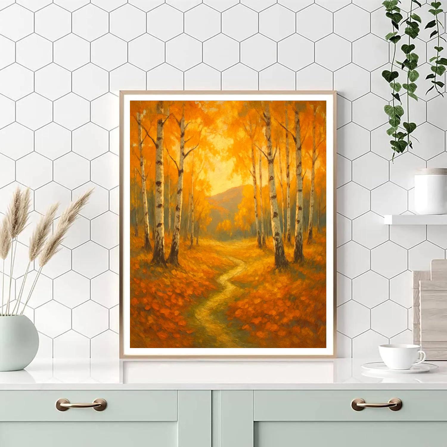 Golden Birch Hollow painting number kit