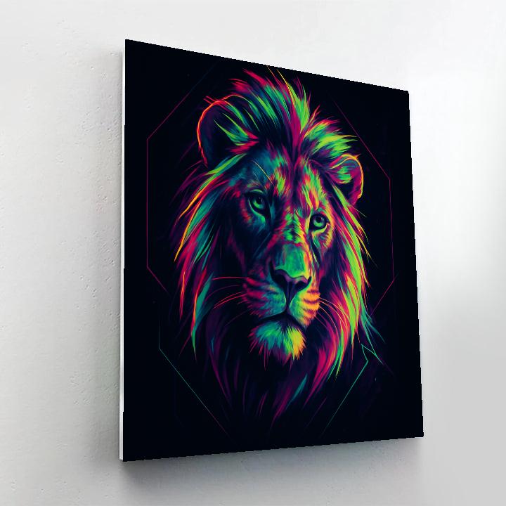 Neon Lion Resonance Painting by numbers kit