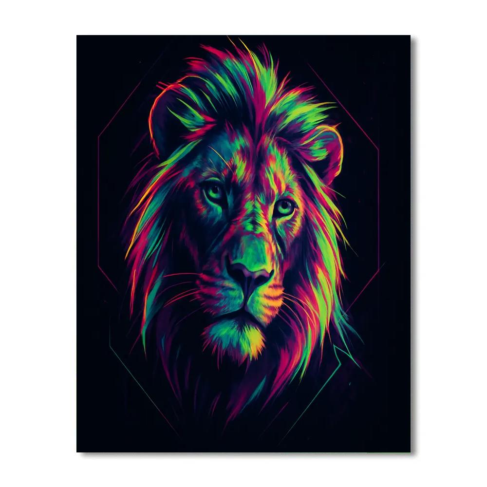 Neon Lion Resonance Painting by numbers kit