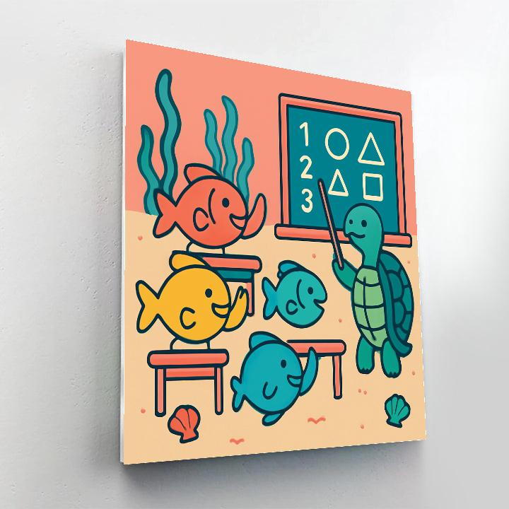 Coral Classroom Of Singing Fish Number painting