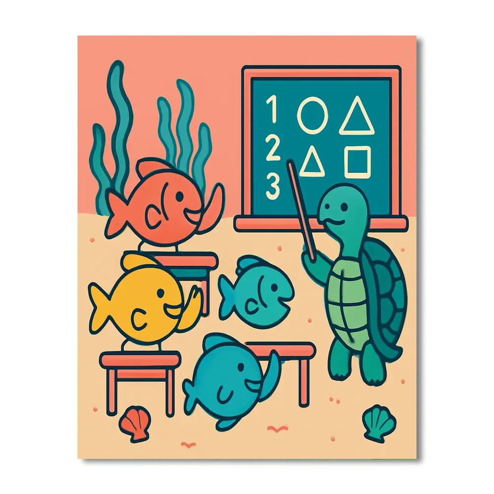 Coral Classroom Of Singing Fish Number painting