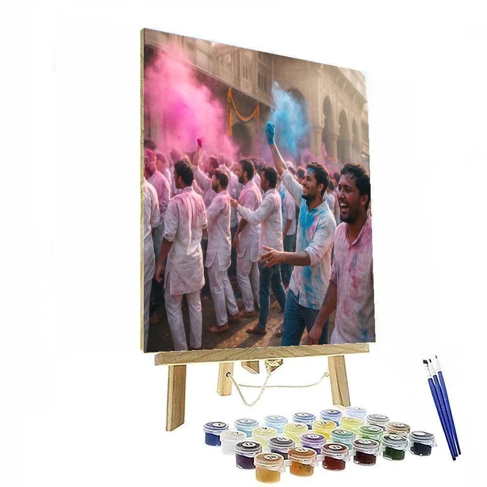 Holi Festival In Mathura paint by number