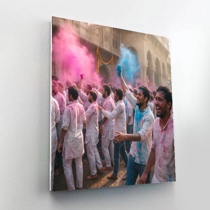Holi Festival In Mathura paint by number
