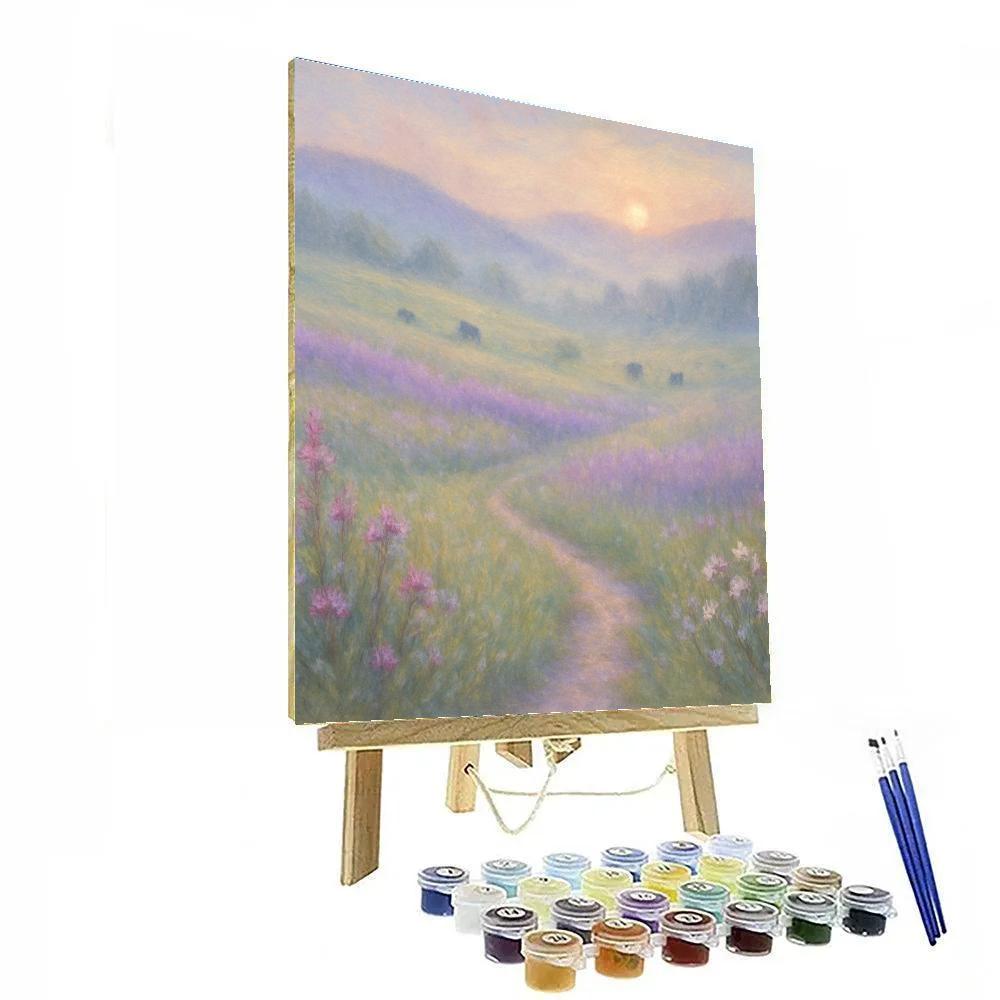 Misty Lavender Meadow Paint by numbers art