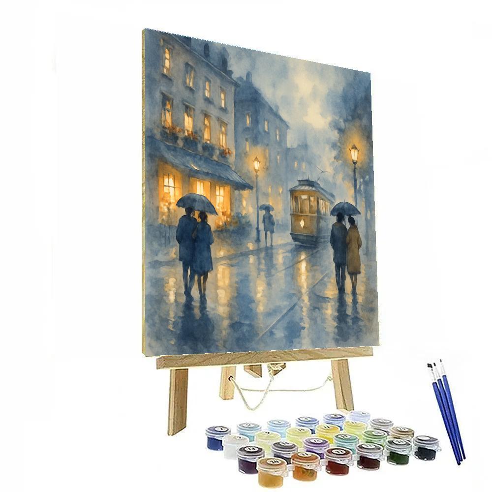Rainy Reflection Promenade Numbered painting kits