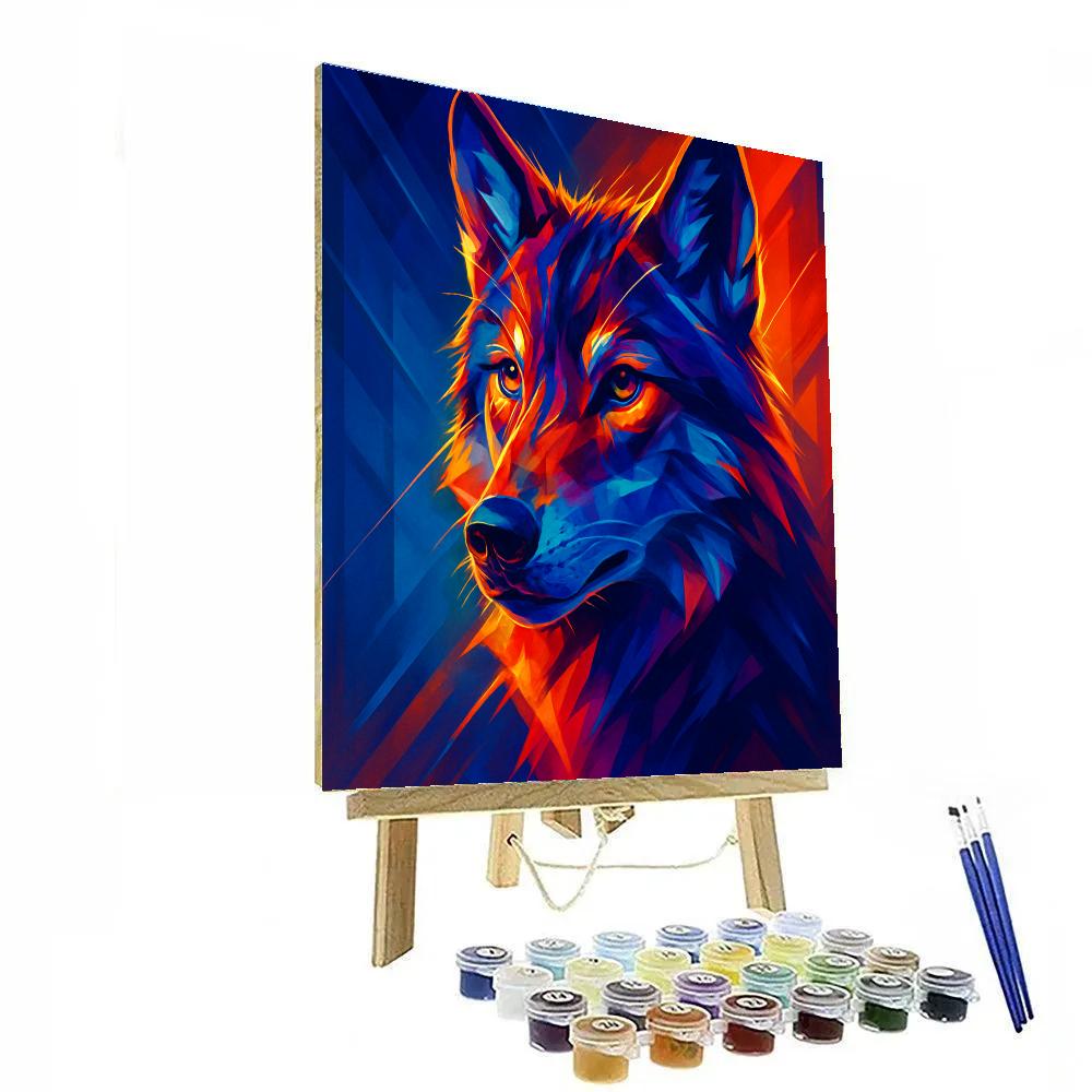 Electric Wolf Mosaic Painting by numbers kit