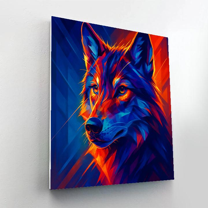 Electric Wolf Mosaic Painting by numbers kit