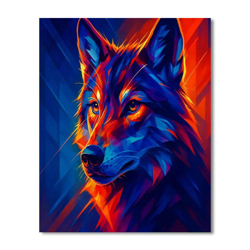Electric Wolf Mosaic Painting by numbers kit