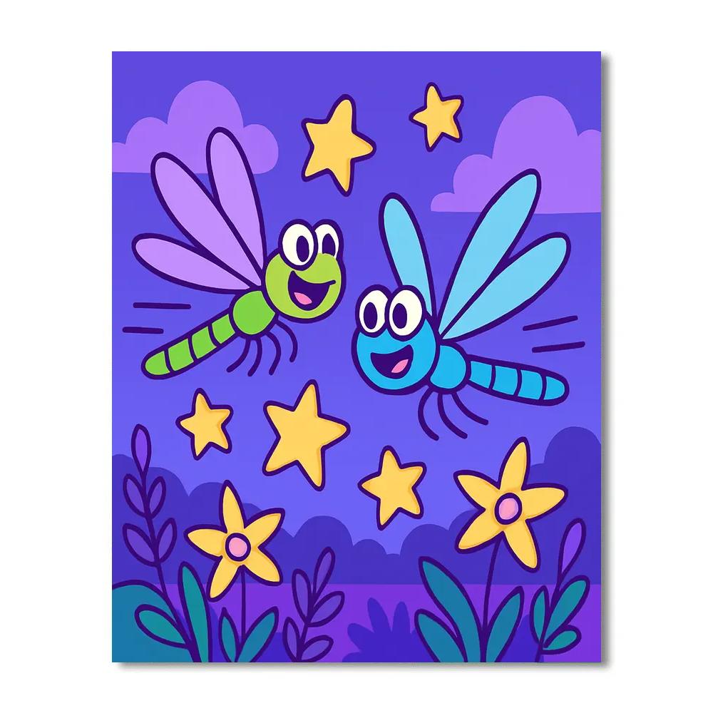 Galaxy Garden Dragonfly Race Paint by numbers kits