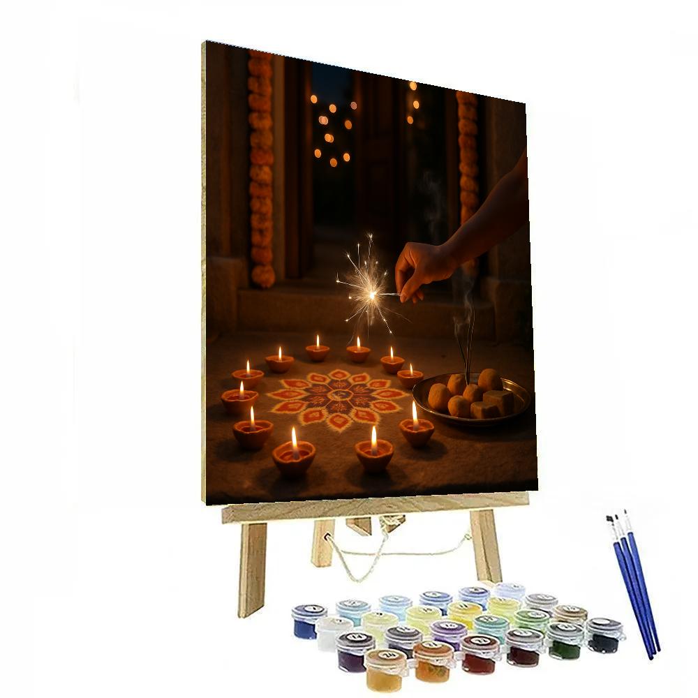 Diwali Doorstep Evening Numbered painting kits