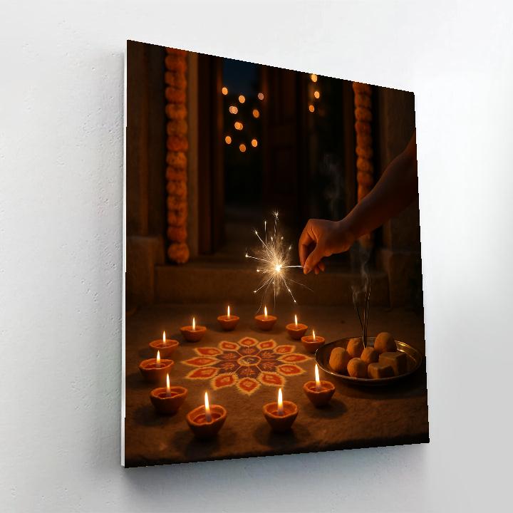Diwali Doorstep Evening Numbered painting kits